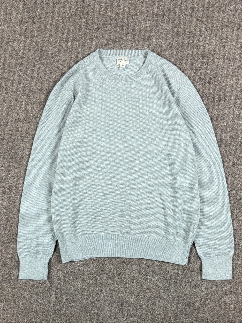 J Crew Light Grey Lightweight Pullover Crewneck Knit Cotton Sweater Men’s S/M